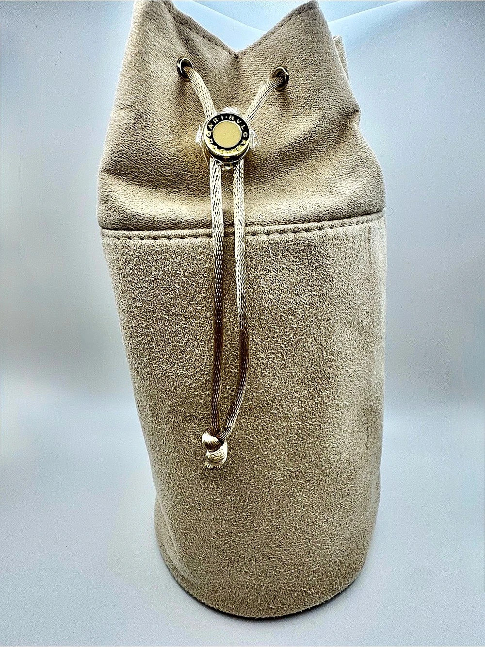 BVLGARI x Emirates Business Class Gold Shimmer Travel Bucket Amenity Bag